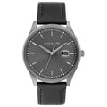 Coach Oliver 41mm Quartz Date Watch 14602758 Grey Dial Black Leather Strap