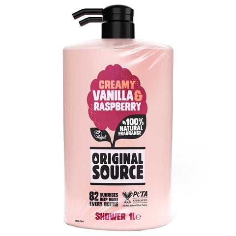 Original Source Creamy Vanilla & Raspberry Body Wash 2 x 1L - Auzzistore