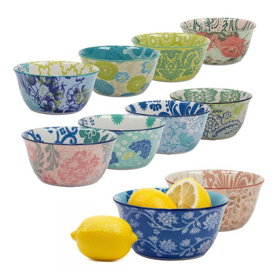 Provence Stoneware Bowls 10 Piece Set Dishwasher-Safe