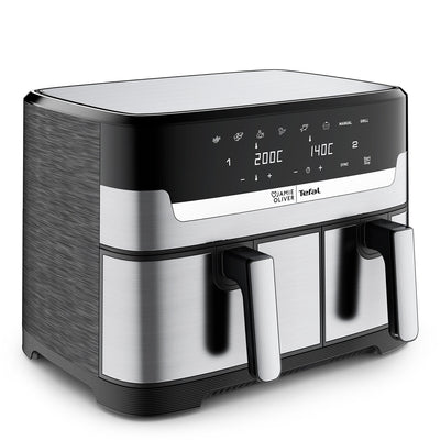 Tefal Jamie Oliver Dual Drawer Air Fryer EY905J 8.3L Stainless Steel