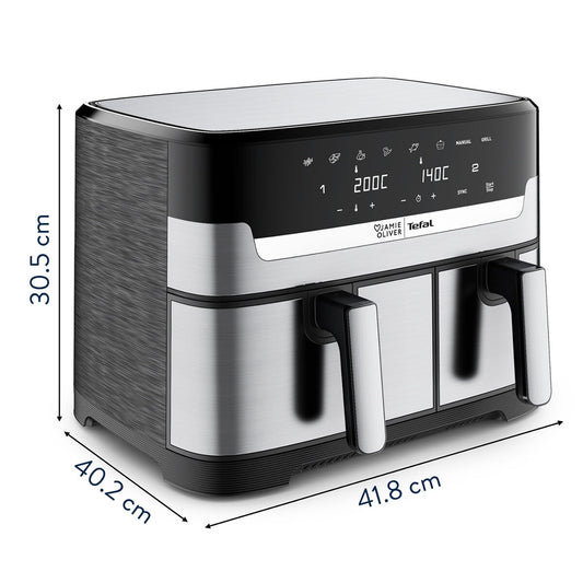 Jamie Oliver By Tefal Dual Drawer Air Fryer EY905J - Auzzistore