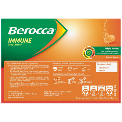 Berocca Immune Daily Defence Orange Effervescent Tablets 2 x 45