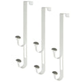 Neatfreak Over the Door Non-Slip Hook Set of 3 Heavy-Duty White Metal