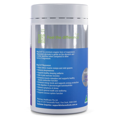 Vitaceuticals MagZorb Magnesium Glycinate 1000mg Powder Capacity 510g Gentle Orange Flavoured