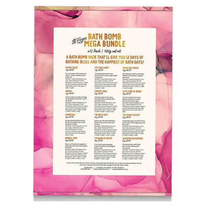 Lil Fizzers Watercolour Pink Bath Bombs 12 Pack Colourful Mega Bundle