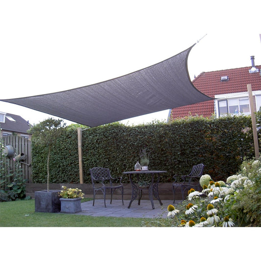 Marquee Rectangular Shade Sail 3 x 5m Charcoal HDPE 93% UV Block – view 2