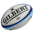 Gilbert Dimension Rugby Ball Size 5 White/Blue Durable 31625-5