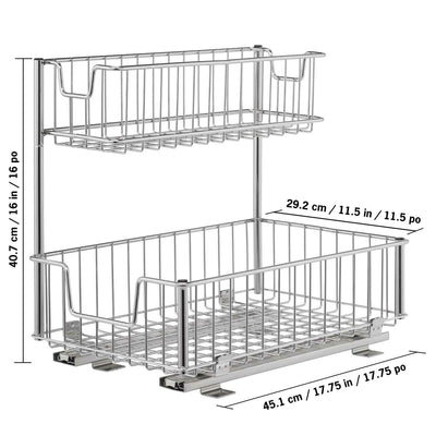 Trinity EcoStorage Sliding Undersink Organiser 2 Basket With Slides