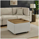 Henredon Sona Fabric Storage Ottoman Reversible Wood Tray Tops — image 6