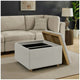 Henredon Sona Fabric Storage Ottoman Reversible Wood Tray Tops — image 7