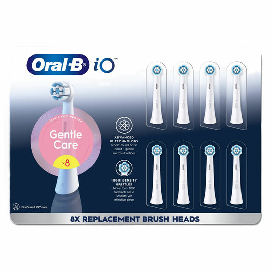 Oral-B iO Gentle Care Replacement Brush Heads White 8 Pack - Auzzistore
