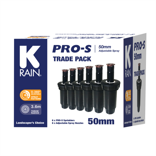 K Rain Pro S 50mm Sprinkler Trade Pack - 6 Pack - Adjustable Nozzles - Black – view 2 - Auzzistore
