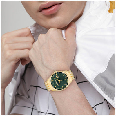 Coach Men’s Quartz Watch 14602753 Green Dial Gold Steel 41mm Stylish