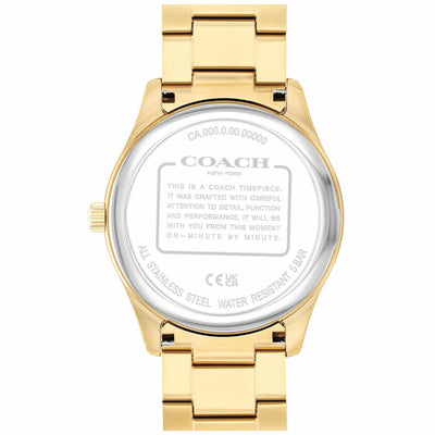 Coach Men’s Quartz Watch 14602753 Green Dial Gold Steel 41mm Stylish