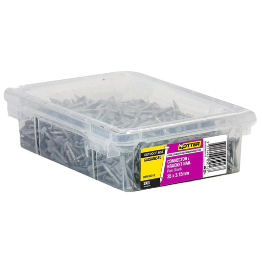 Otter Connector Bracket Nails - 35 x 3mm - Galvanised - Reinforced Head - 2kg Pack - Auzzistore