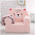 Delta Children Cozee Kids Cat Chair Durable Plush Blanket Leopard 2-Piece