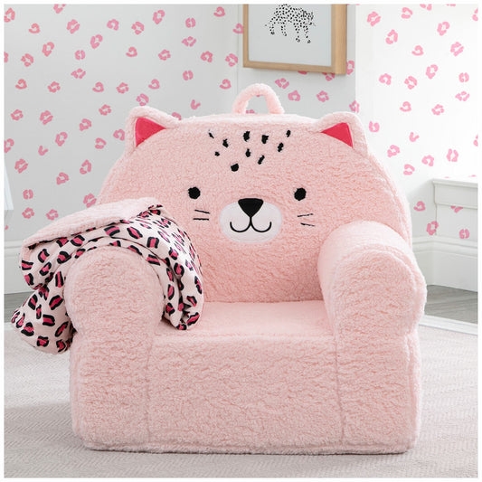 Delta Children Cozee Kids' Animal Chair With Plush Blanket Leopard - Auzzistore