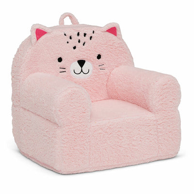 Delta Children Cozee Kids Cat Chair Durable Plush Blanket Leopard 2-Piece
