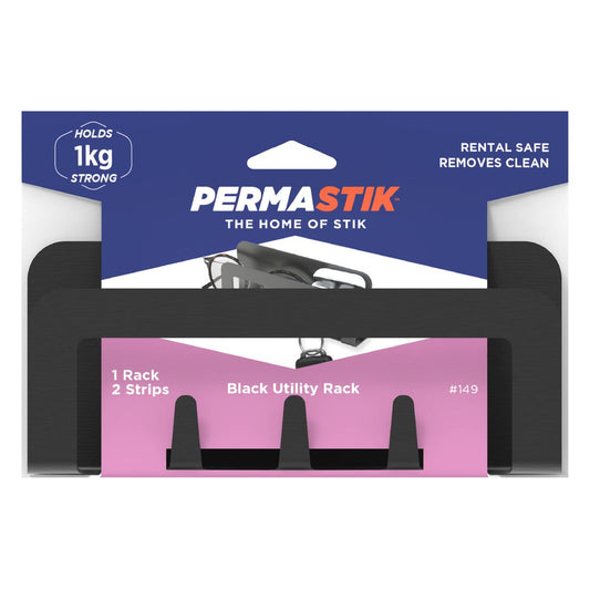 Permastik Utility Rack - 140mm x 60mm - Stainless Steel - Matte Black