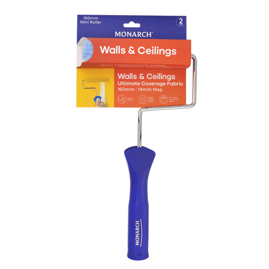 Monarch 2 Piece Mini Roller - 160mm 14mm Nap - Efficient Paint Coverage