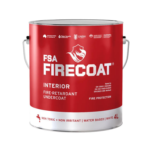 Firecoat 4L White Interior Fire Retardant Undercoat - 4L - Water-Based - High Flame Protection - Auzzistore