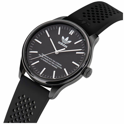 Adidas Originals Code One Watch Black Dial Ceramic Case Silicone Strap AOSY23031