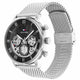 Tommy Hilfiger Legend Mens Watch 44mm Black Dial Stainless Steel Mesh 1710708