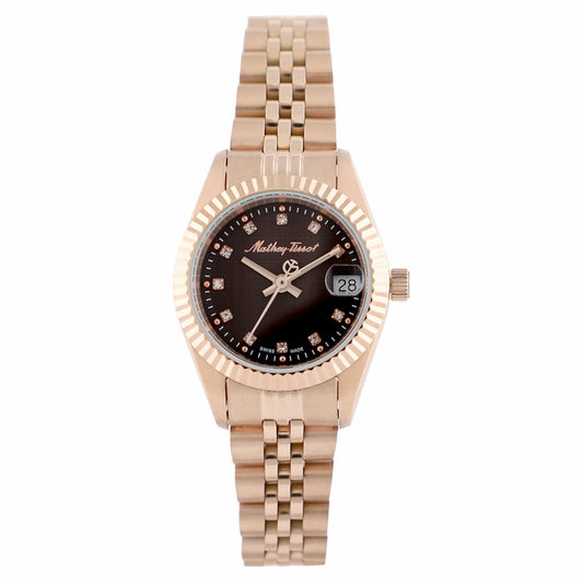 Mathey-Tissot 32mm Rose Gold Women's Watch Brown Dial Stainless Steel D710PRM