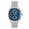BOSS Skytraveller Mens Chronograph Watch Blue Dial Stainless Steel 1514216