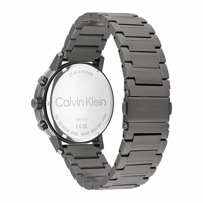 Calvin Klein Gauge Mens Watch 41mm Blue Dial Grey Steel Bracelet