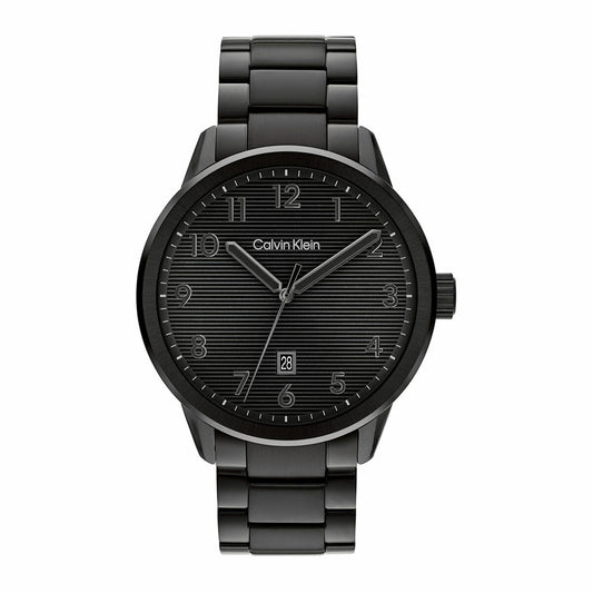 Calvin Klein Minimalistic Pilot Mens Watch 42mm Black Steel Case Black Dial