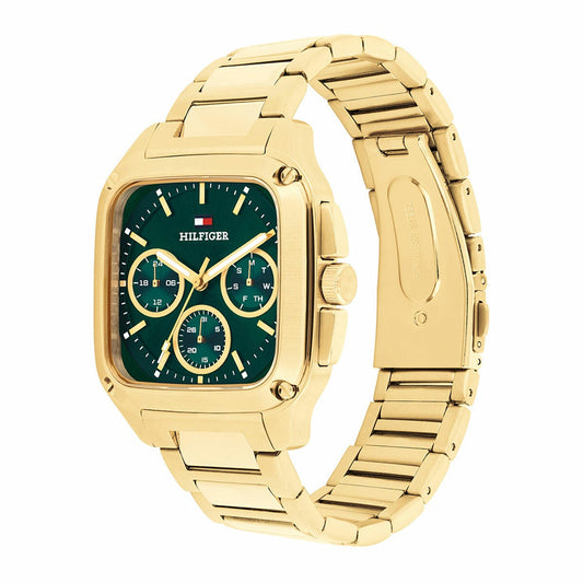 Tommy Hilfiger Herald Mens Watch 39mm Green Dial Gold Plated Steel 1792223 — image 2