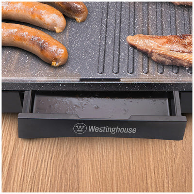 Westinghouse Compact Electric Grill Non-Stick WHEG01K Black Stone Finish