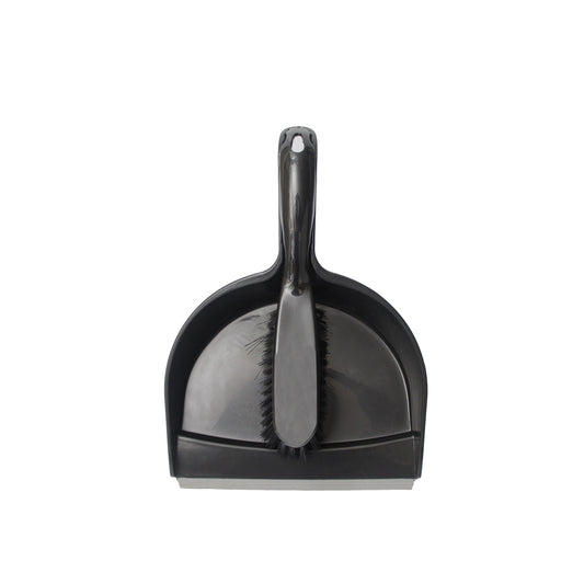 All Set Dustpan and Brush Set - Compact - Black - Soft Rubber Lip