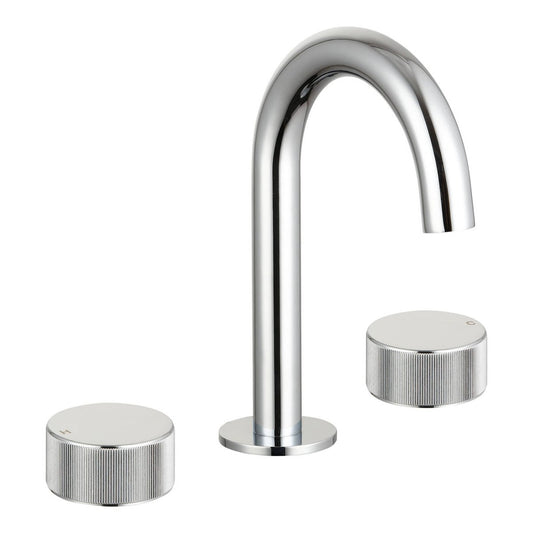 Mondella Chrome Resonance Basin Set - 1/4 Turn - 1240mm - Textured Handle - WELS 4 Star