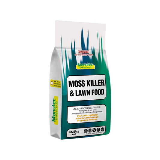 Manutec Moss Killer & Lawn Food - 2.5kg - Soluble Granules - Selective - Auzzistore