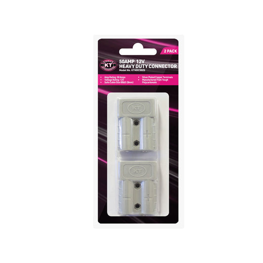 Kt Solar 50A Grey HD Connector KTHDC502S Twin Pack - 88mm x 16mm x 186mm - Durable Power Connections – view 2 - Auzzistore