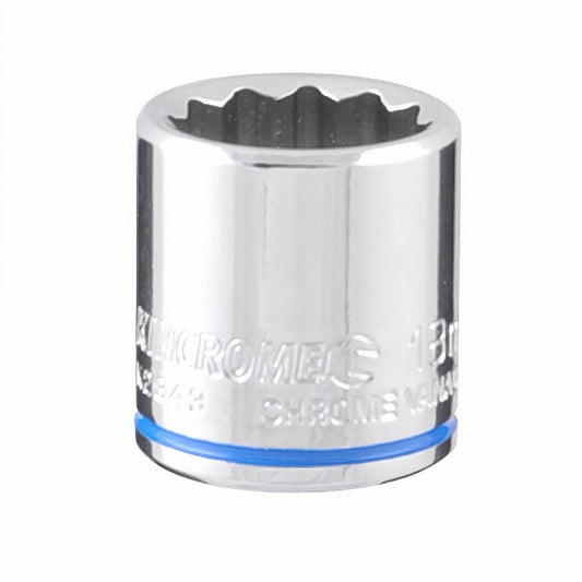 Kincrome 18mm 3/8 Drive Socket - Chrome Vanadium Steel - Rust Resistant