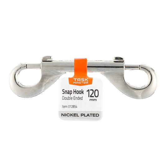 Taskmaster Snap Hook - 90mm - Nickel - Double Ended - Auzzistore