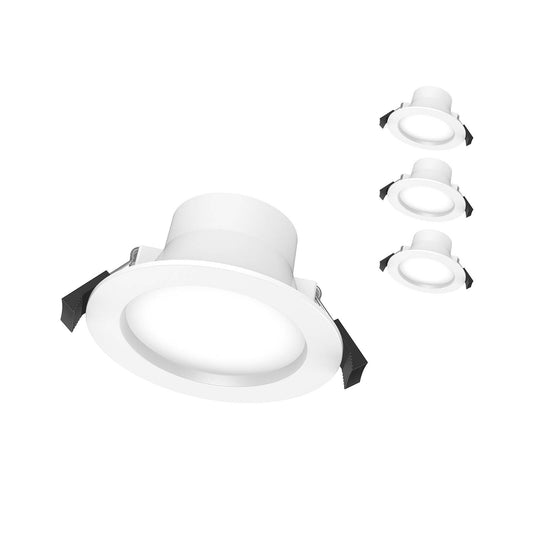 Click 8W Recessed CCT Downlight - 90mm - IP54 - 4 Pack - Water-Resistant