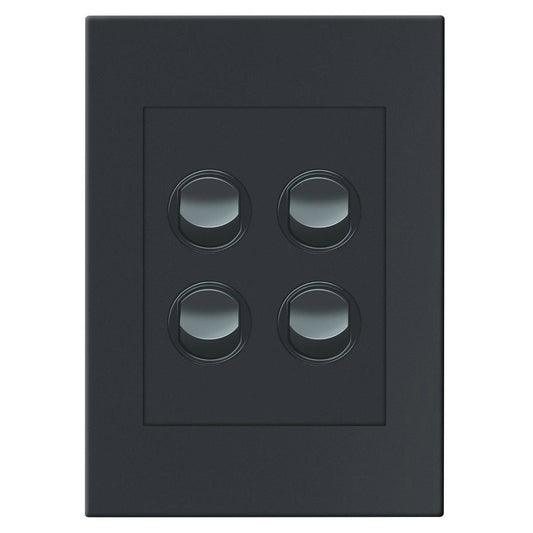 HPM Vivo 4 Gang Wall Switch 85mm x 118mm - Grey - Reliable Indoor Use - Auzzistore
