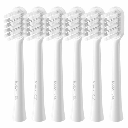 Laifen Gum Care Universal Toothbrush Head 6 Pack White