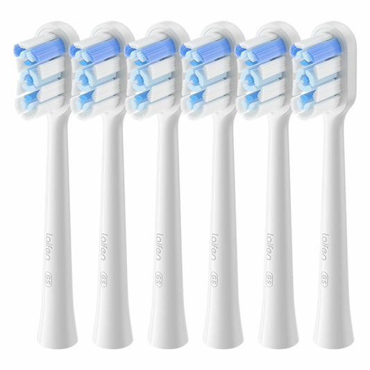 Laifen Super Clean Universal Toothbrush Head 6 Pack Blue