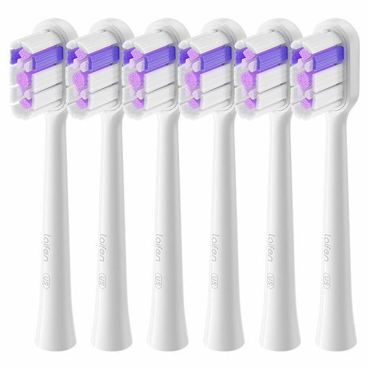 Laifen Ultra Whitening Universal Toothbrush Head 6 Pack Purple
