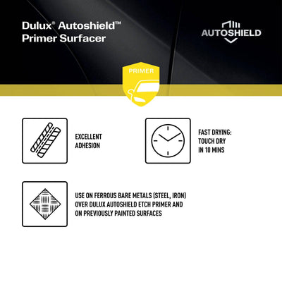 Dulux Autoshield Spray Paint Primer Surfacer 340g 0.34L Grey - Fast Drying