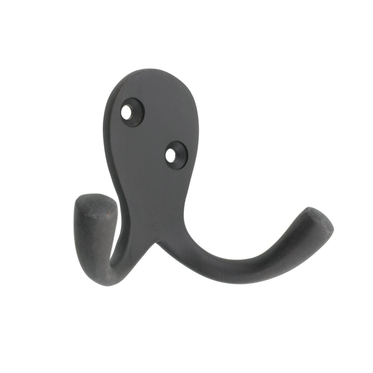 Zenith Double Robe Hook - 30mm Solid Brass - Matte Black - Durable Design
