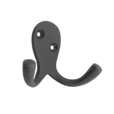 Zenith Double Robe Hook - 30mm Solid Brass - Matte Black - Durable Design