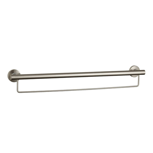 Evekare 900mm Towel Rail with Grab Rail - Brushed Nickel - 250kg Support