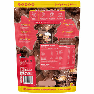 Macro Mike Peanut Butter Cup Plant Protein Powder 1kg Creamy