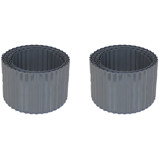 Greenlife Metal Garden Edging Roll 2 x 6M x 150mm Slate Grey - Auzzistore